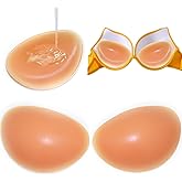 POMAMZ Sticky Silicone Bra Inserts - Reusable Adhesive Push Up Pads, Seamless Breast Filler Inserts Bra Enhancer,1 Pair