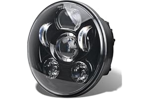 Tugwuetlwu 5-3/4 5.75 Inch LED Motorcycle Headlight Compatible with Harley Davidson Sportster Dyna Street Bob Low Rider Wide Glide Iron 883 1200 Softail Triple Headlamp Accessories