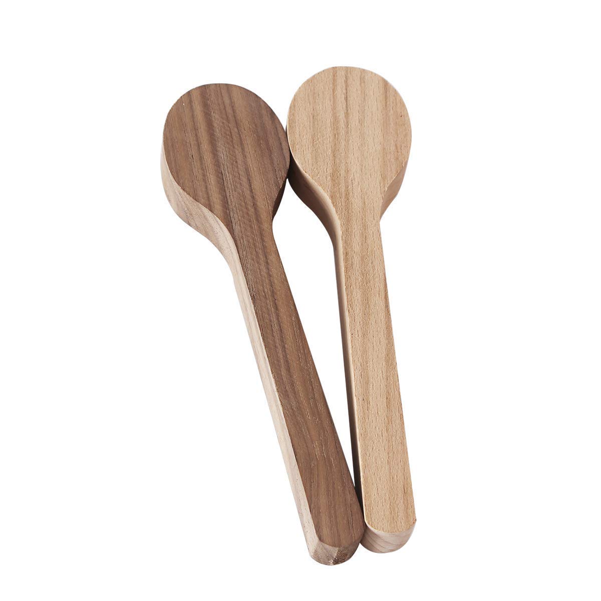 Co-link Wood Carving Spoon Blank Set Beech and Walnut Unfinished Wooden Craft Whittling Carving Kit for Beginner Whitteler (2pcs)