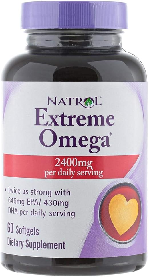 Natrol Omega-3 Meg-3 Extreme Lemon Softgels 60, 2400 Mg: Buy Online at ...