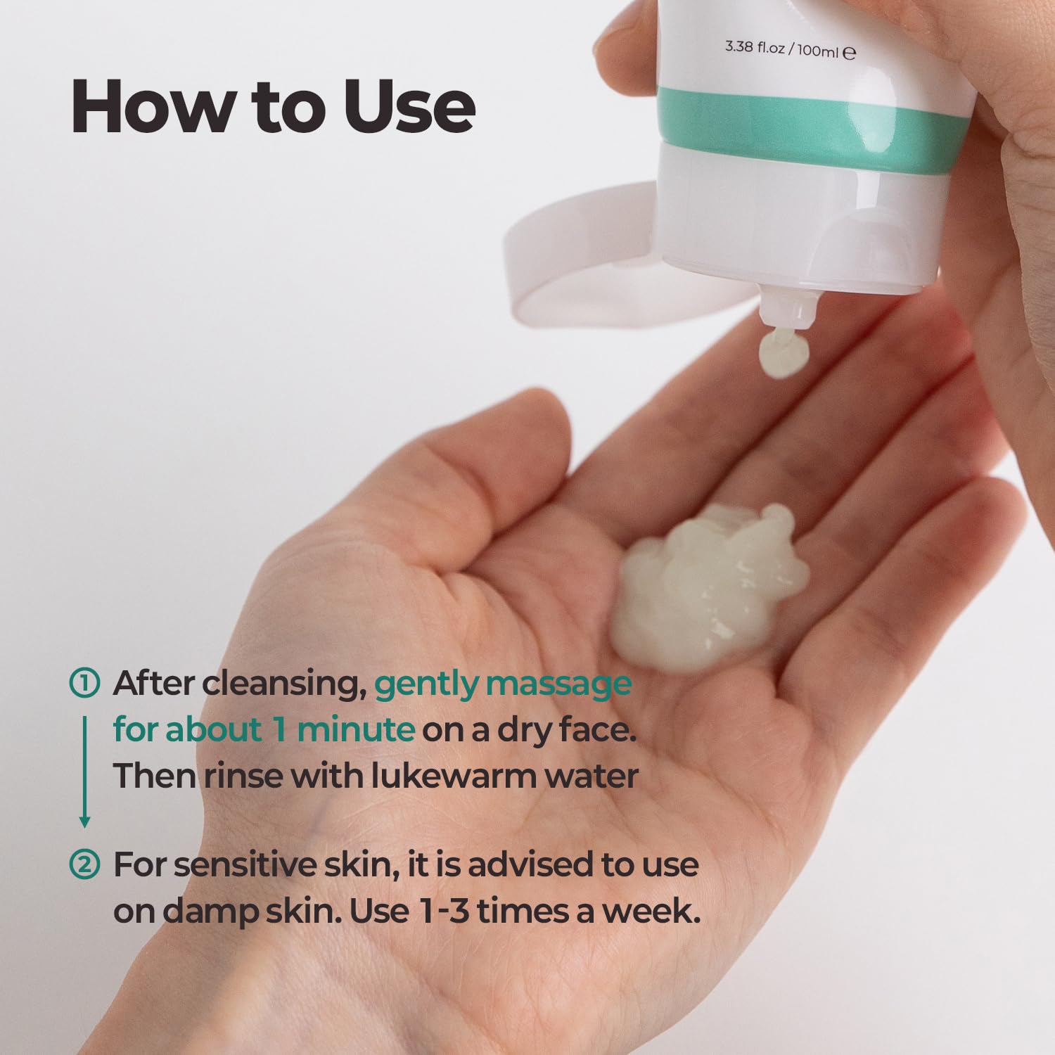 MOTHER MADE LHA Green Tea Exfoliating Aqua Peel Gel, Deep Pore Face Exfoliant, Gentle Facial Exfoliator, Dead Skin Remover, Natural Cellulose for Peeling, Vegan, Korean Skincare (100ml / 3.38 fl.oz)