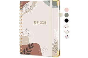 CICPAP Planner 2024-2025 - Weekly and Monthly Academic Planner, Daily Planner from July 2024 - June 2025, 7.3" x 8.3" School Year Planner with Monthly Tab Helps Students Organize Their Schedules,Boho