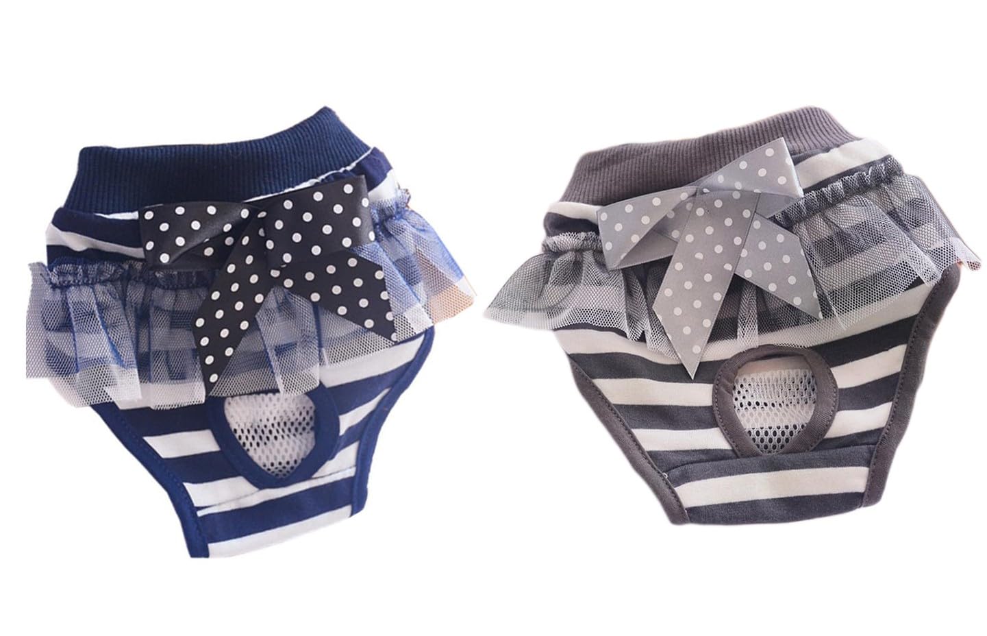 Oyccen 2PCS Dog Underwear Hygiene Diaper Female Pet Puppy Sanitary Pants Washable Reusable Nappies for Small Dogs