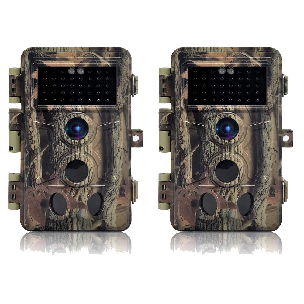 DIGITNOW! Trail Camera 16MP 1080P HD Waterproof, Wildlife Hunting Scouting Game Camera with 40Pcs IR LED Infrared Night Vision Up to 65FT/20M, Surveillance Camera 120° Wide Angle Detection (2PCS)