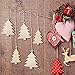 Tatuo 50 Pieces Wooden Christmas Tree Cutouts Embellishments Hanging Ornaments with Ropes for Christmas Decoration, Festival, Wedding, Craft