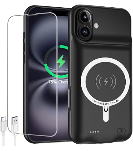 Amazon.com: Battery Case iPhone 16 Plus, Upgraded 12000mAh
