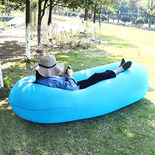 Portable Inflatable Lounger Chair Air Sofa Bed Sleeping Bag Camping Tent Cot Indoor Outdoor Beach Park Backyard Pool
