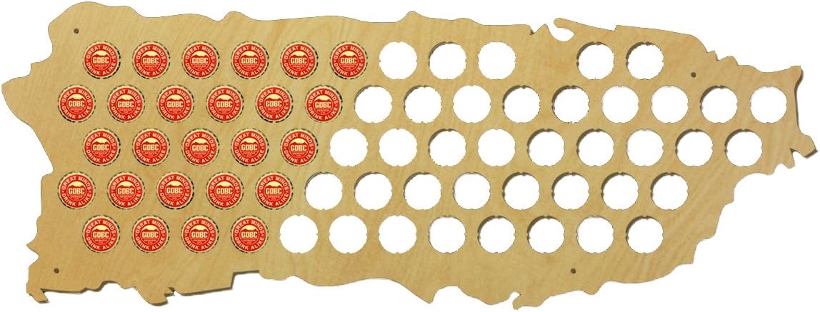 Amazon Com Beer Cap Traps Map Of Puerto Rico Bottle Beer Soda Pop