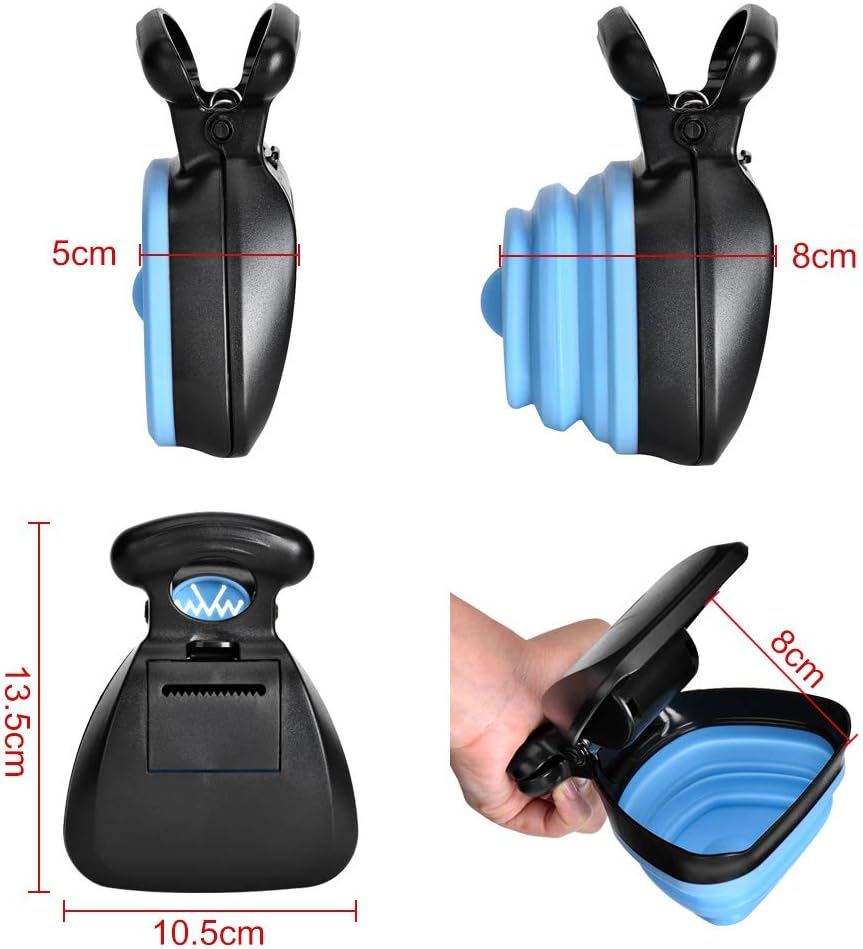 Queta Dog Pooper Scooper with 6 Waste Bags Small Pet Toilet Waste Storage Poop Scoop with Pet Poop Bags Walking Poop Remover Home Yard Outdoor Pickup Tool (Blue) - Image 4