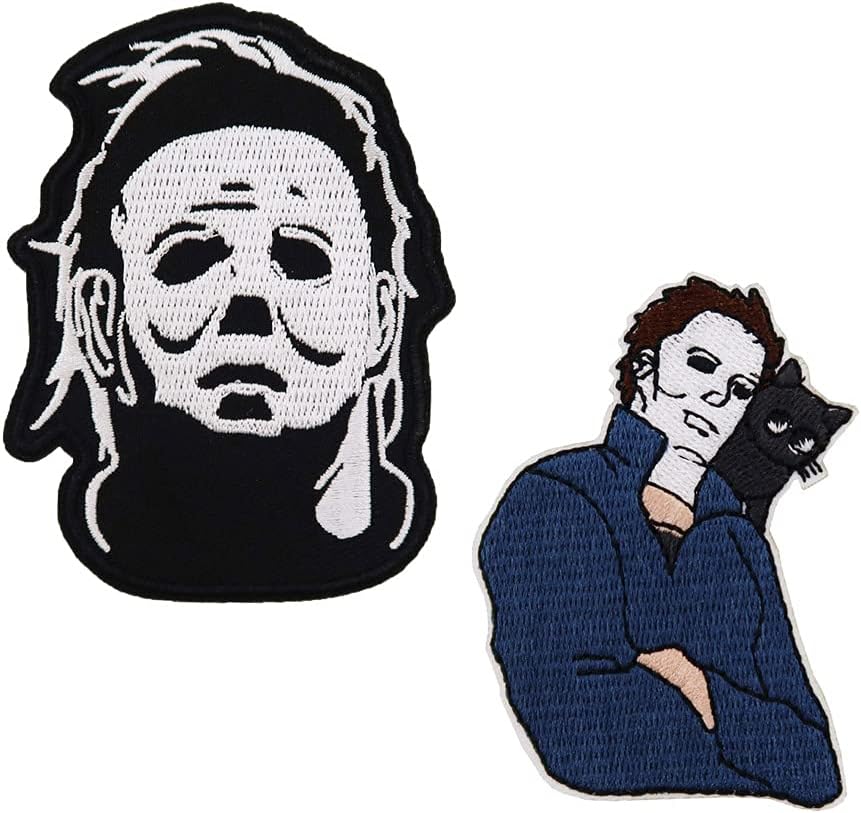Mixed Media - Horror Myers Embroidered Iron On Patches Halloween Chucky Patch