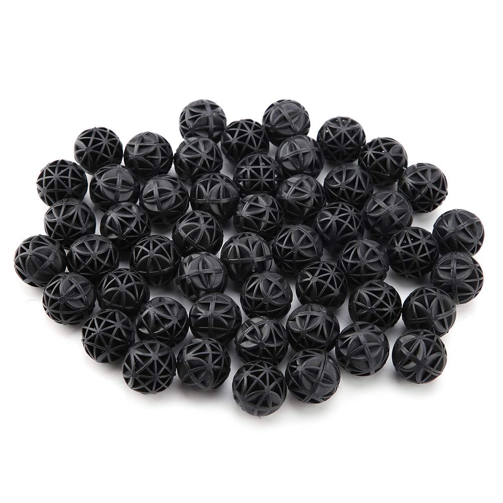 Pssopp 50Pcs Bio Porous Filter Biochemical Ball Filter Media Water Filter Material with Cotton for Fish Tank Pond Aquarium Waterfall Fountain(36mm)