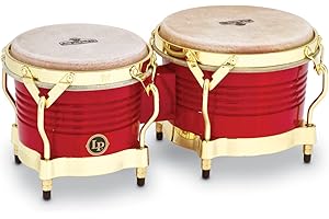 Latin Percussion M201-RW LP Matador Wood Bongos - Blaze Red/Gold Tone 8.625-inch