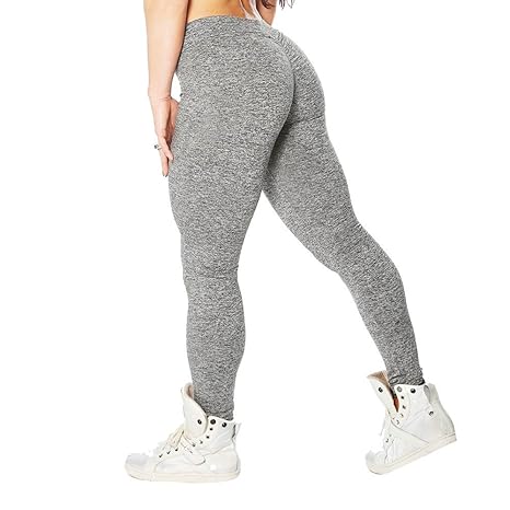 Dorical Damen Hoher Bund Elasthan Einfarbig Falten Lang Skinny Yogahose Sporthose Sport Fitness Workout Leggins Mode Elastisc