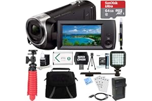 Sony HDR-CX405/B Full HD 60p Camcorder + 64GB Ultra MicroSDXC UHS-I Memory Card + NP-BX1 Battery Pack + Case + Camera Maintenance Accessory Bundle