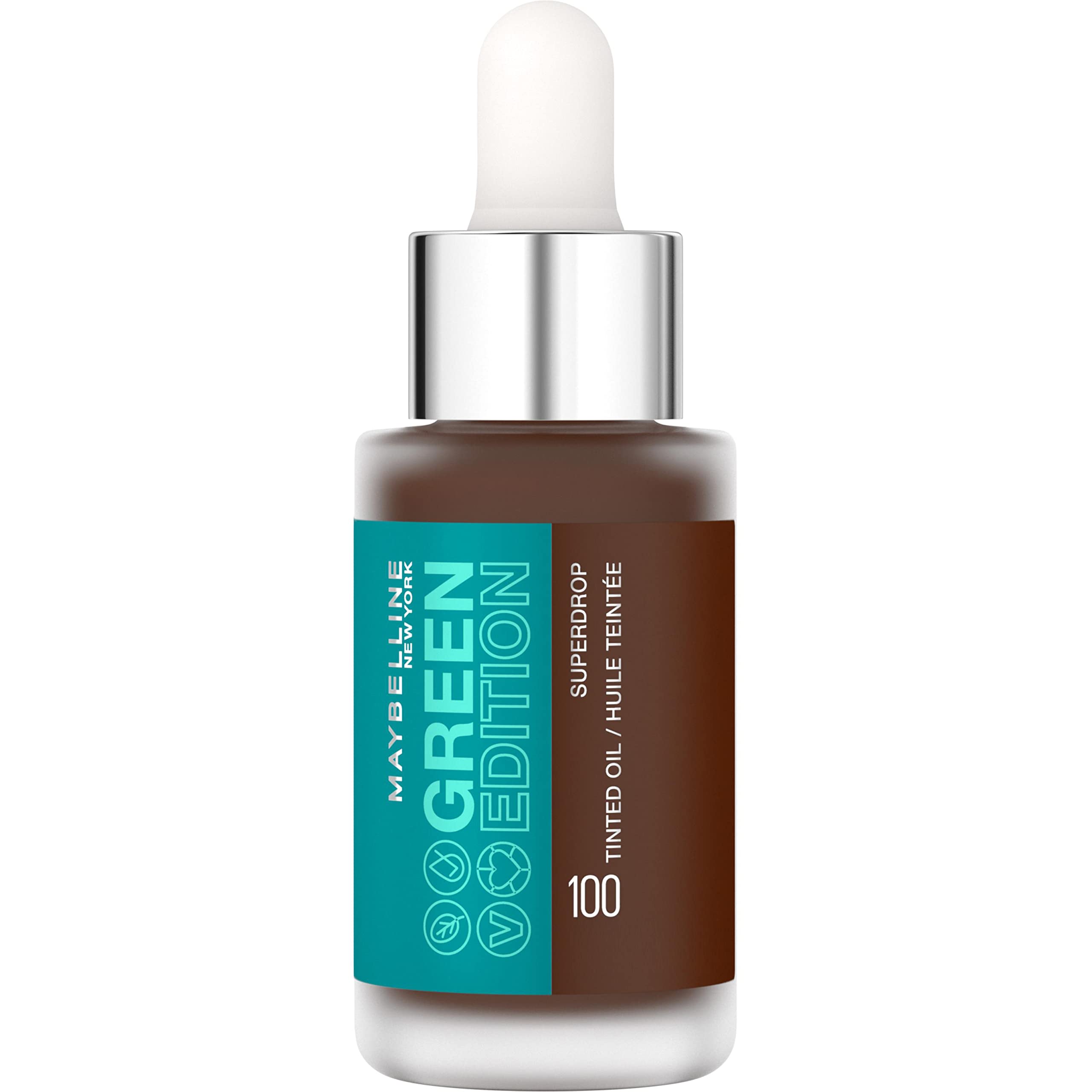 Maybelline Green Edition Superdrop Tinted Oil, adjustable, natural coverage, vegan formula, 100