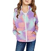 storeofbaby Girls Zip Up Hoodie Casual Long Sleeve Jacket Lightweight Sweatshirt with Pockets