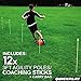 QuickPlay PRO Agility Poles (Set of 12) Adjustable Height: use as (x12) 3FT Soccer Agility Training Poles OR (x6) 6FT Coaching Sticks/Slalom Poles