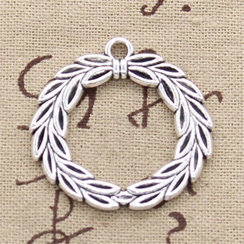 hroryn 5pcs Charms olive branch laurel wreath 34mm Antique Making Vintage Tibetan Silver Zinc Alloy Pendant