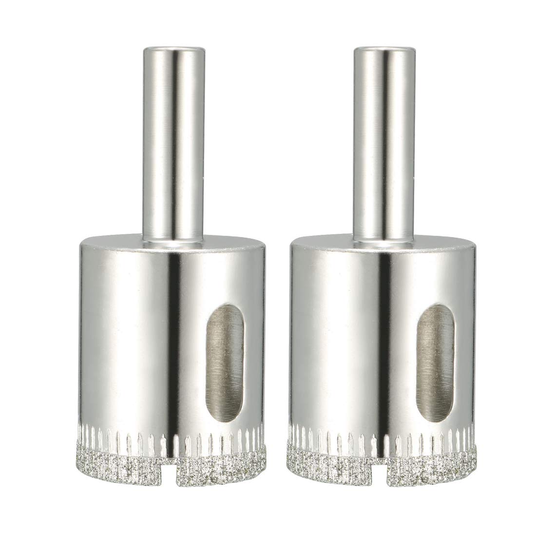 sourcingmap 2 Pcs 25mm Diamond Coated Hole Saw Drill Bits for Glass Ceramic Tile Marble Rock Porcelain Bottles Pots Brick