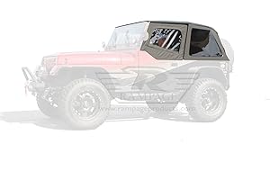 RAMPAGE PRODUCTS Factory Replacement Soft Top for Jeep Wrangler YJ | Tinted Windows, Door Skins, Vinyl, Black Diamond | 109435 | Fits 1992-1995 Jeep Wrangler YJ