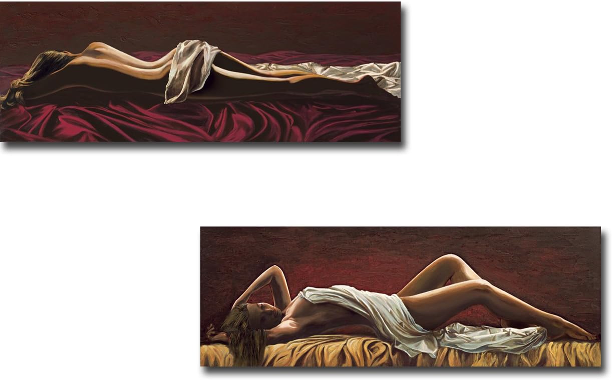 Incanto Notturno (Night Charm) & Dolce Sognare (Sweet to Dream) by Giorgio Mariani 2-pc Premium Gallery-Wrapped Canvas Giclee Art Set (8 in x 24 in Each giclee, Ready-to-Hang)