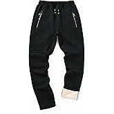 STICKON Mens Sherpa Lined Sweatpants Winter Warm Fleece Pants