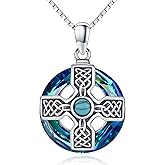Eetaitai Lilith Claddagh Cross Celtic Cross Celtic Knot Necklace 925 Sterling Silver Pendant Pagan Jewelry Gifts For Women Men