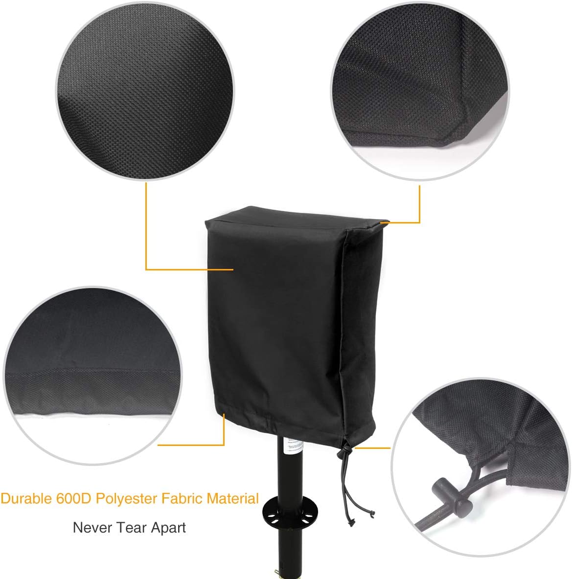 NORSMIC Electric Tongue Jack Cover, 600D Polyester Fabric Electric Tongue Jack Protective Cover for RV/Trailer/Camper Trailer Jacks (Universal Size 13.6’’×10.2’’×5.1’’ H xWxD): Automotive