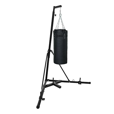Foraver Free Standing Punch Heavy Bag Stand 60kg 132lbs Foldable Boxing Bag Stand Height Adjustable Portable Hanging Boxing Kickboxing Punching Bag