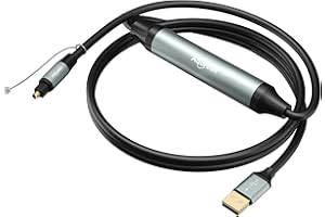 Adoreen Unidirectional USB A 2.0 to Toslink Digital Optical Audio Cable 4 Ft, USB Male to SPDIF Port Male Fiber Optic Adapter, for Windows Mac PS5/PS4 Laptop, NOT for TV -NOT Toslink to USB-A