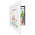 Americanflat 10x12.5 Kids Art Frame in White - Displays 8.5x11 with Mat and 10x12.5 Without Mat - Kids Artwork Frames Changea