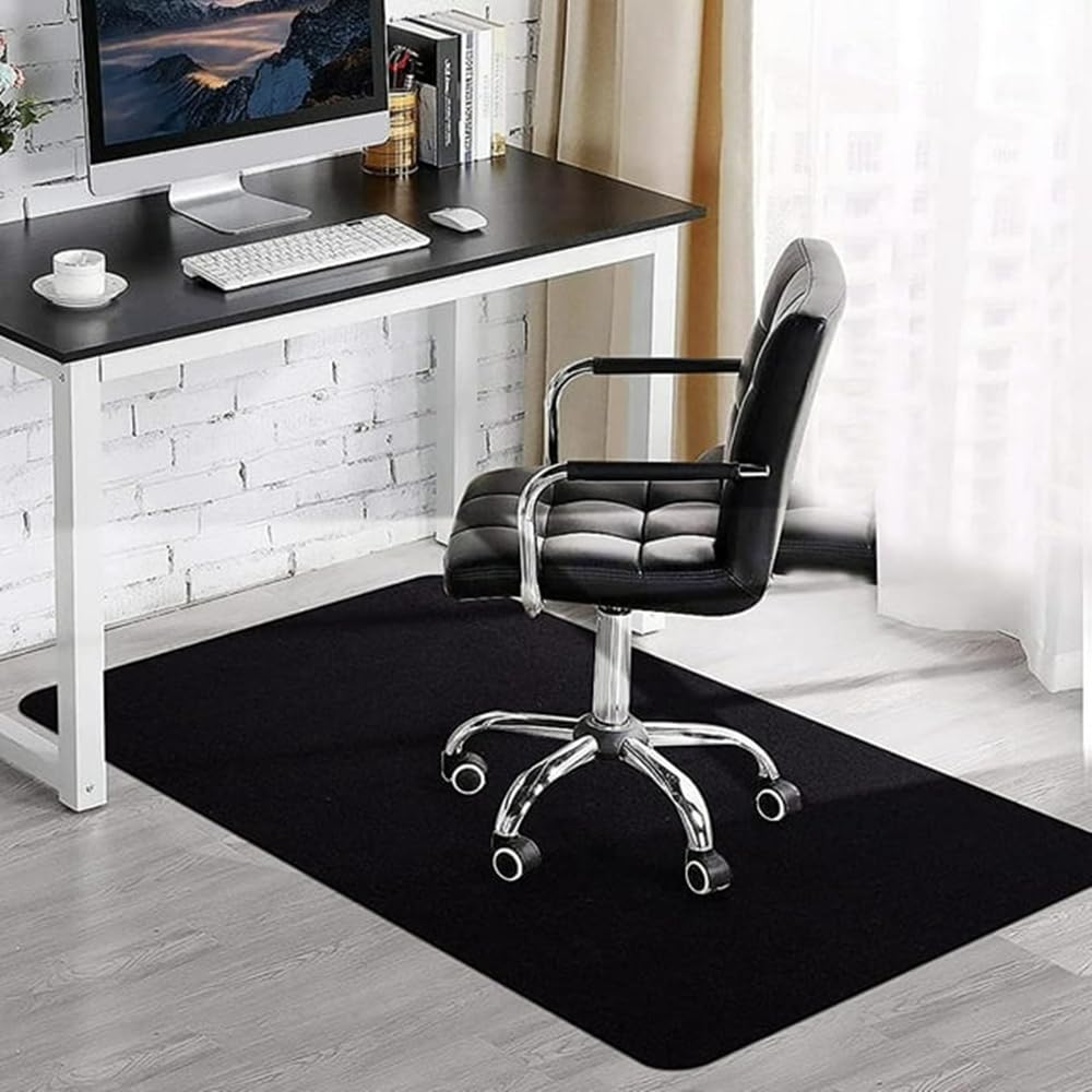 Office Chair Mat, 90 x 140 cm Floor Protection Mat, Non-slip Rectangle PVC Desk Chair Mat, Multi-Purpose Durable Chair Mat for Floor Office Desk Hardwood Floors (Black2, 140x90cm)