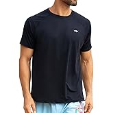 Men's Rash Guard Swim Shirts UPF 50+ Short Sleeve Fishing Quick Dry Beach-Recommended Larger one