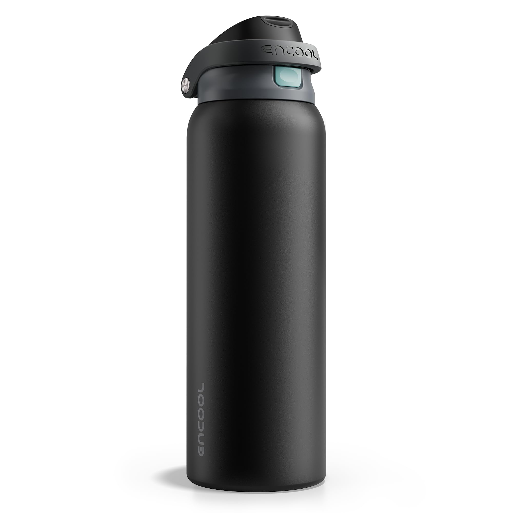 Photo 1 of ENCOOL Leakproof Insulated Water Bottle with Straw Dual-Sip Water Bottle Bag-Safe Design for Work, Commute & Gym – Keeps Drinks Cold All Day, 40 oz, Charcoal Gray