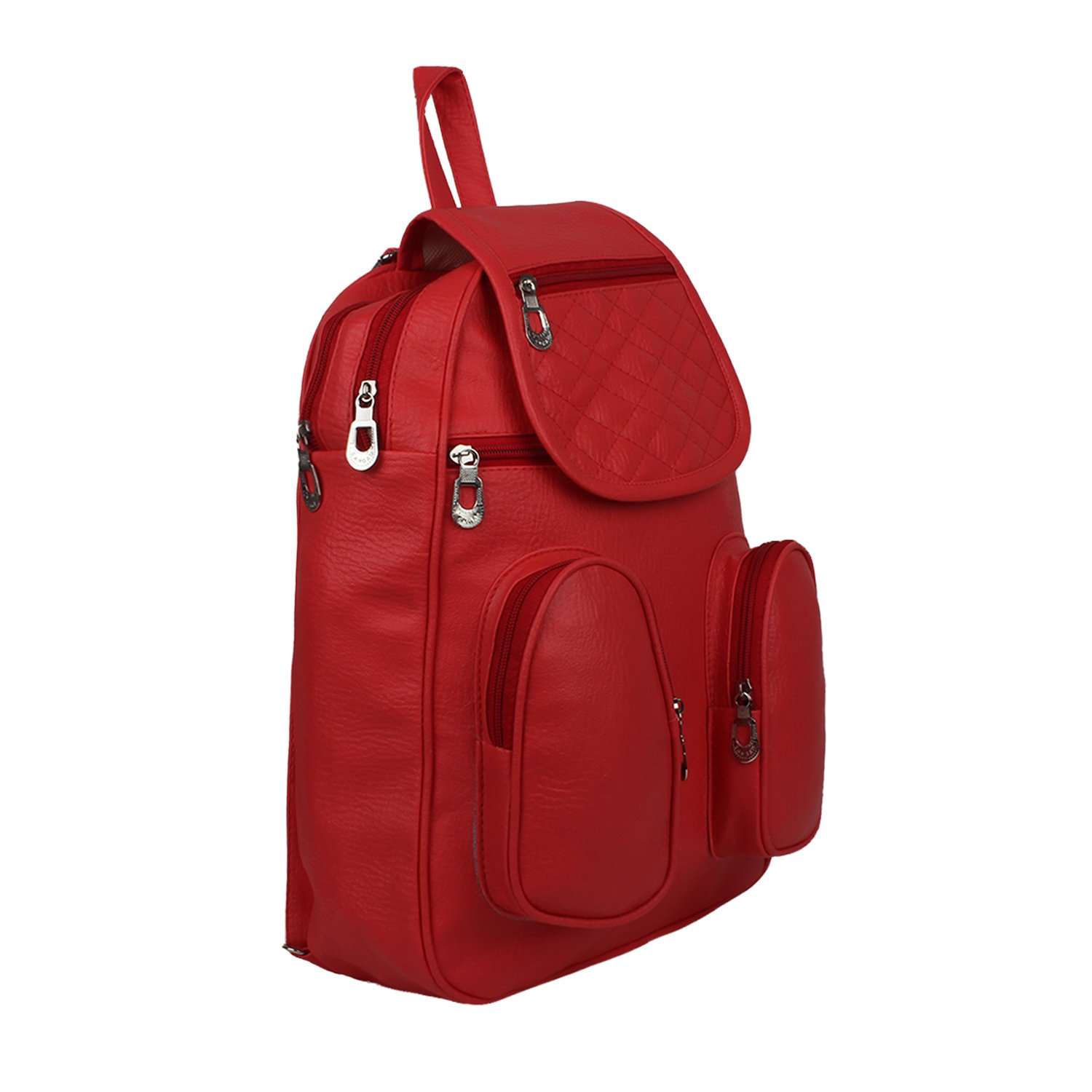 tarshi pu red backpack for women