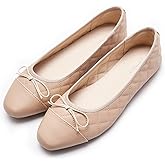AFEETSING Women's Round Toe Ballet Flats Comfortable Bow Dressy Flats Shoes for Women