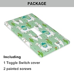 Pznen Green Llama Single Toggle Switch Covers