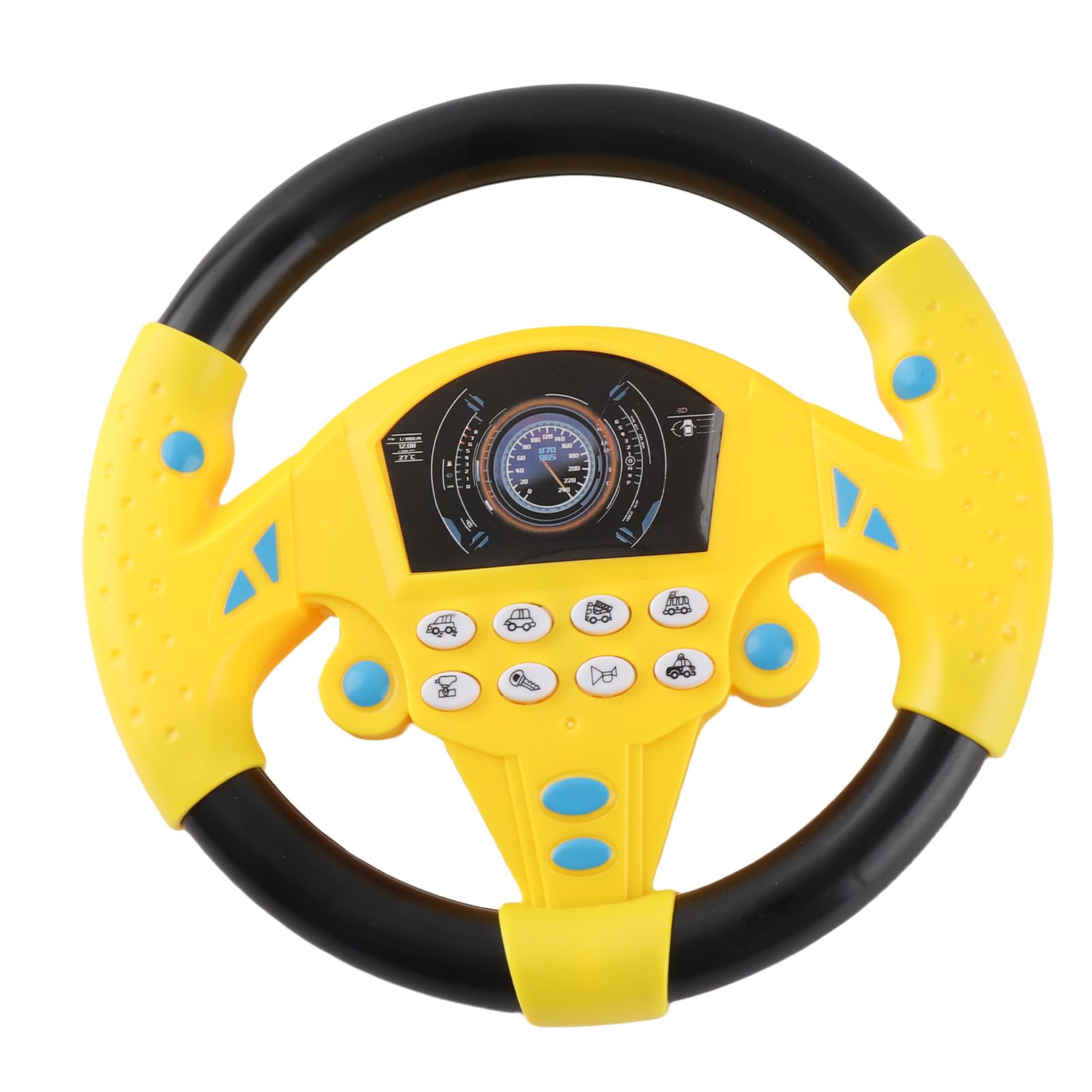 Tnfeeon Children's Copilot Steering Wheel Toy Simulation Steering Wheel With Light and Driving Sound Early Childhood Educational Toys [Yellow]