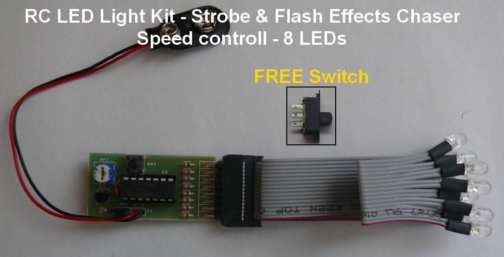 Hobbykit hk9925y Rc Led Lights Kit - Strobe & Flash Effects - 8 Leds -5Mm, Yellow