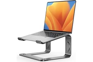 LORYERGO Laptop Stand, Ergonomic Laptop Riser Laptop Mount for Desk, Notebook Stand Compatible with All 10-15.6” Laptops, Space Grey