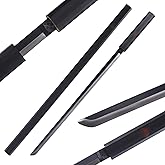 Japanese Anime Sasuke Sword Cosplay Samurai Sword Real Carbon Steel Not Sharp Black Katana