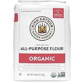 King Arthur Organic All Purpose Artisan Flour - Premium Unbleached Wheat for Baking Bread, Pizza, Cookies & More - 5 lbs Bulk Pack of Versatile, High-Protein Baking Flour