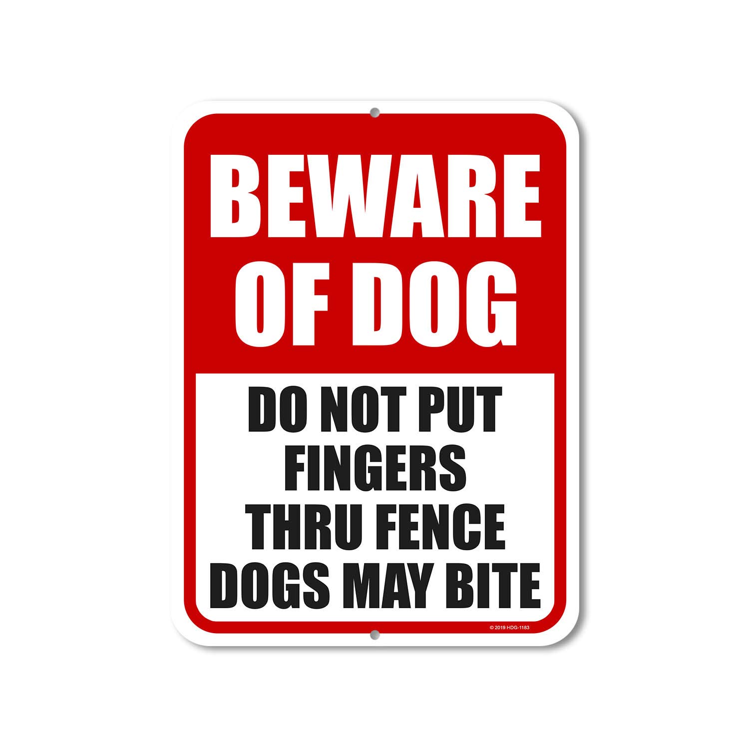 Honey Dew Gifts, Beware of Dog Do Not Put Fingers, Beware of Dog Aluminum Sign, No Trespassing Metal Sign, 9 Inches by 12 Inches