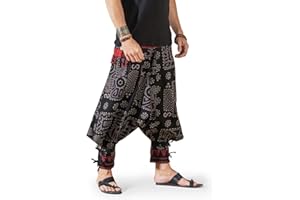 THE VESHTI COMPANY Festival Clothes Tribal Hippie Elephant Pajama Parachute Boho Summer Clothes Yoga Harem Pants for Men