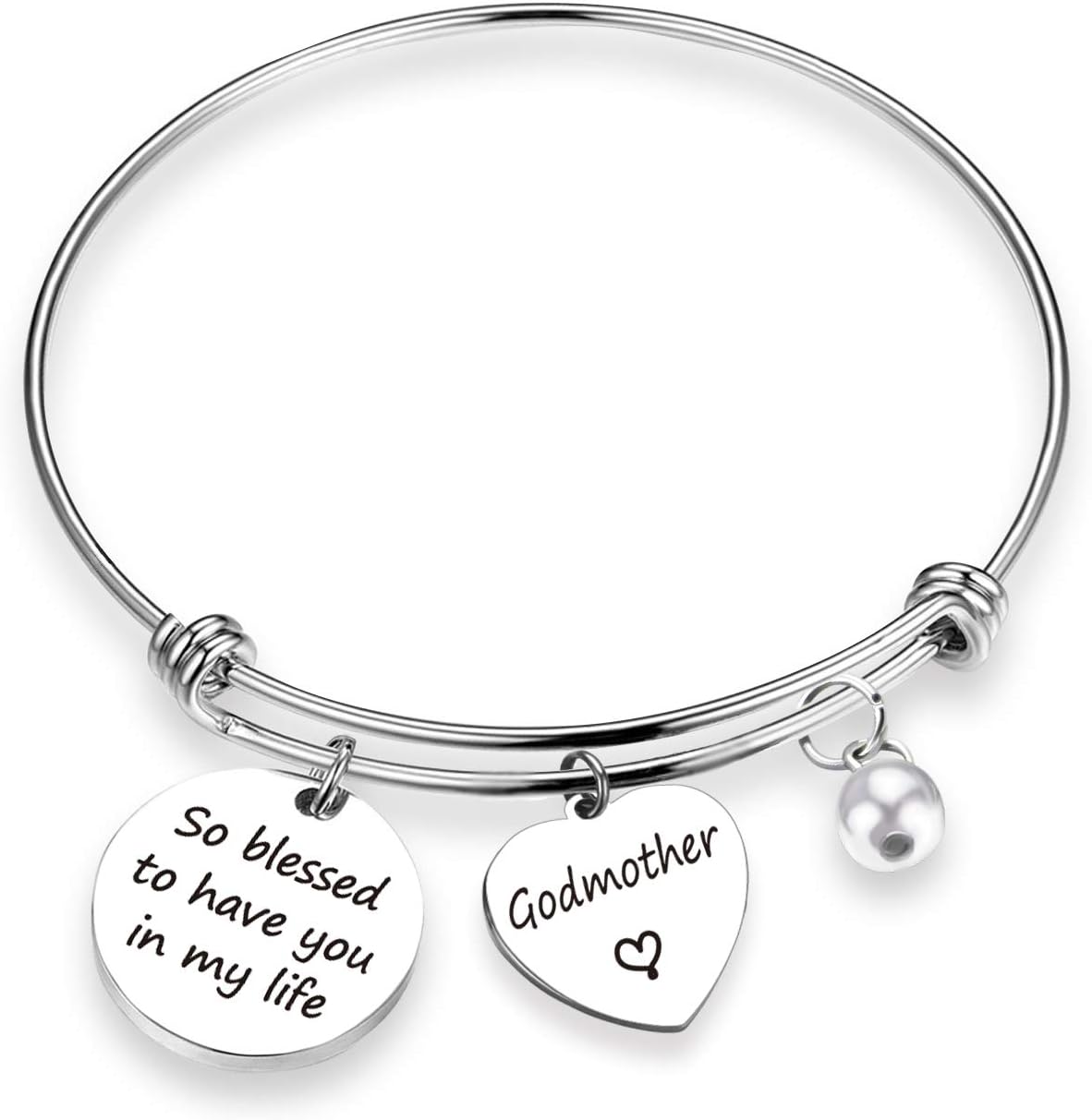 EIGSO Godmother Goddaughter Bracelet So Blessed to Have You in My Life Goddaughter Faith Jewelry Baptism Bracelet Religious Jewelry Christening Gift