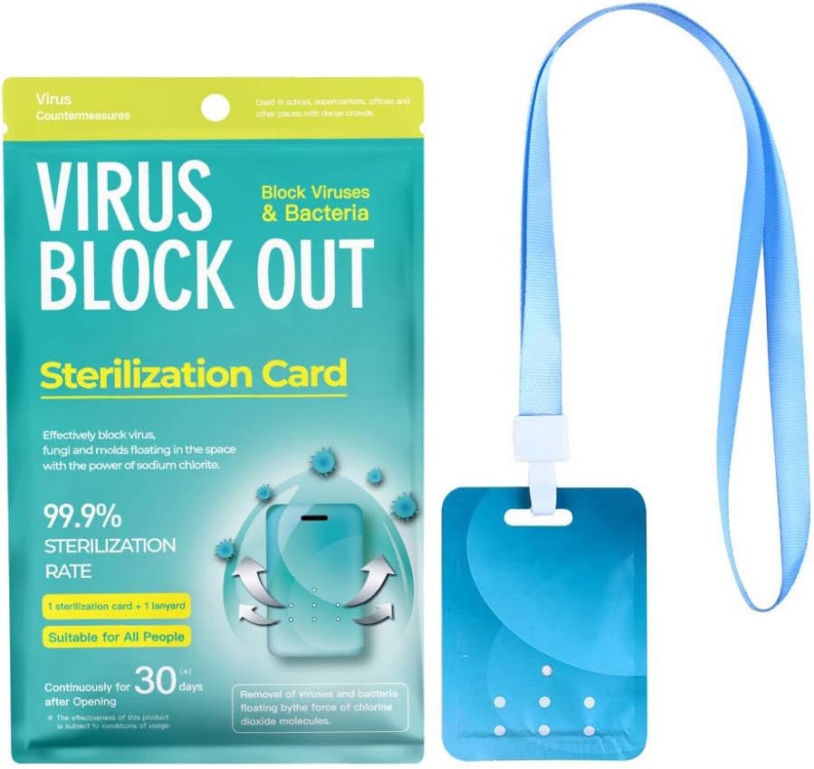 CawBing Bacteriostatic Anti-virus Air Disinfection Card Protection 30-Day Expiration Date, Virus Closes Space, And Sterilizable Neckband Air disinfection card