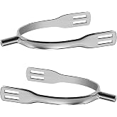 EQUSPUR English Spurs 1 Pair, Stainless Steel Horse Boot Spurs with Shank, for Adult Horse Riding Training Equestrian