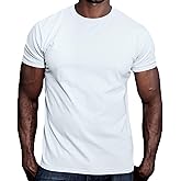 TESORI COLLEZIONI Men's T-Shirt - Modern Fitted Essential Blanks Soft Stylish Crewneck Short Sleeve Tees for Guys