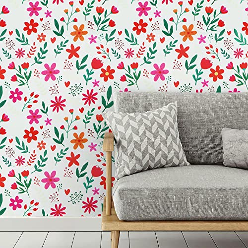 Ismoon Floral Peel and Stick Wallpaper Leaf Contact Paper 15.7\