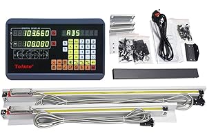 FASTTOBUY 2 Axis Digital Readout DRO Display 12" 12" Travel Length Precision Linear Scale 300mm+300mm for Mill Milling Machine